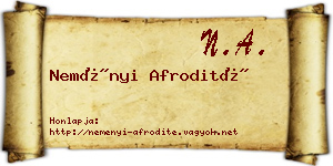 Neményi Afrodité névjegykártya